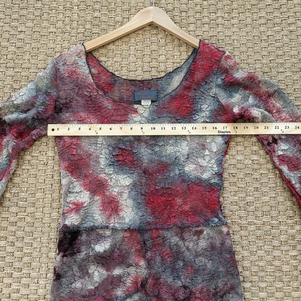 Vintage Aida Dalati Y2K Sheer Burnout Mesh Top Women’s Size Medium - Picture 11 of 13